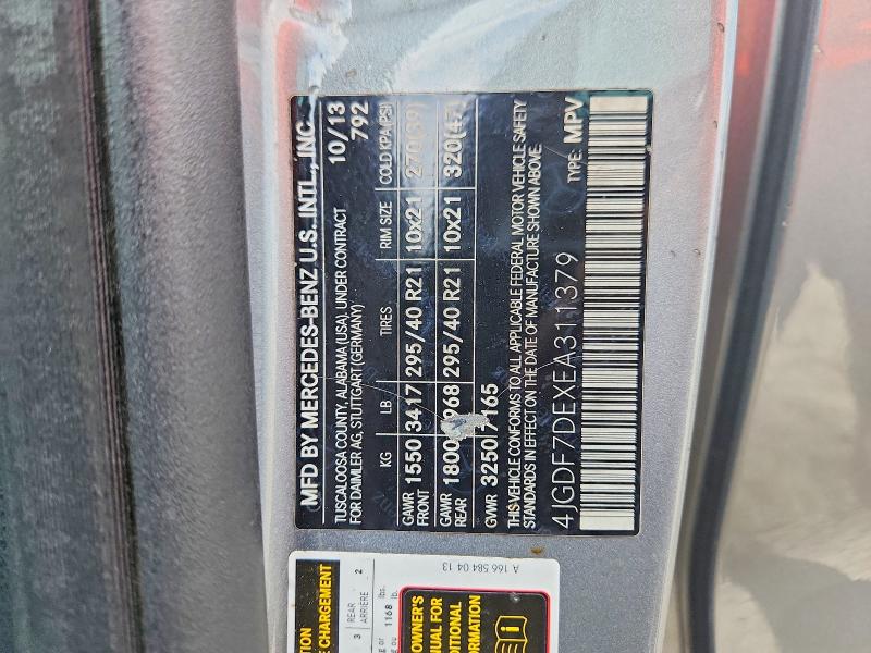 Aukcja sprzedaży 2014 Mercedes-benz Gl, vin: 4JGDF7DEXEA311379, numer aukcji: 53129446