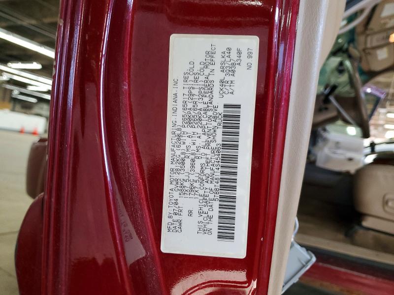 Продаж на аукціоні авто 2004 Toyota Tundra, vin: 5TBBT48114S454063, номер лоту: 52459566