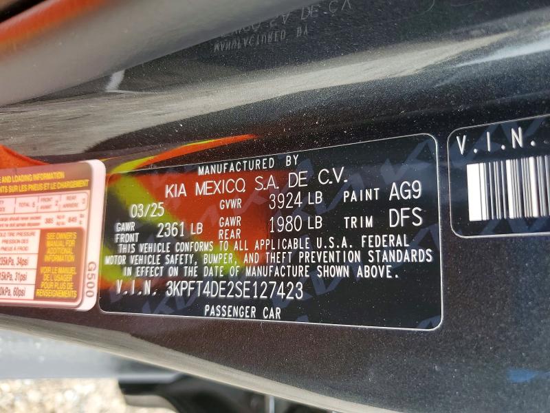 Aukcja sprzedaży 2025 Kia K4, vin: 3KPFT4DE2SE127423, numer aukcji: 52334396