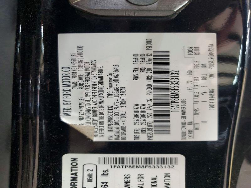 Aukcja sprzedaży 2015 Ford Mustang, vin: 1FATP8EM8F5333132, numer aukcji: 52183856