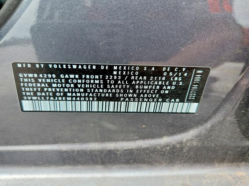 55083826 :رقم المزاد ، 3VWLL7AJ8EM440392 vin ، 2014 Volkswagen Jetta مزاد بيع