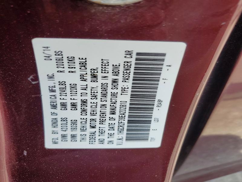 Aukcja sprzedaży 2014 Honda Accord, vin: 1HGCR2F39EA202810, numer aukcji: 53925696