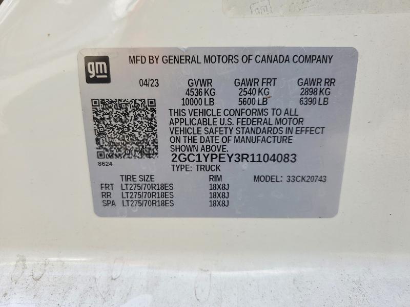 Продажа на аукционе авто 2024 Chevrolet Silverado, vin: 2GC1YPEY3R1104083, номер лота: 54212636
