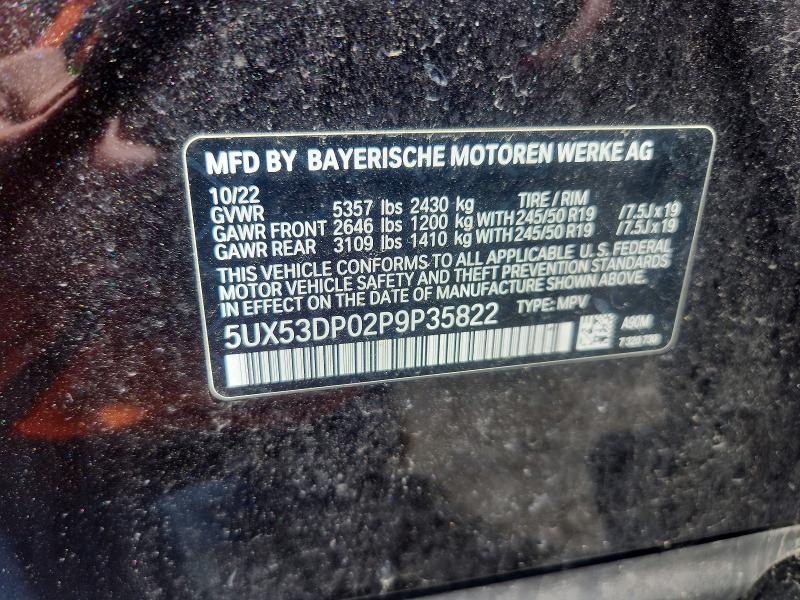 2023 Bmw X3 მანქანა იყიდება აუქციონზე, vin: 5UX53DP02P9P35822, აუქციონის ნომერი: 52873286