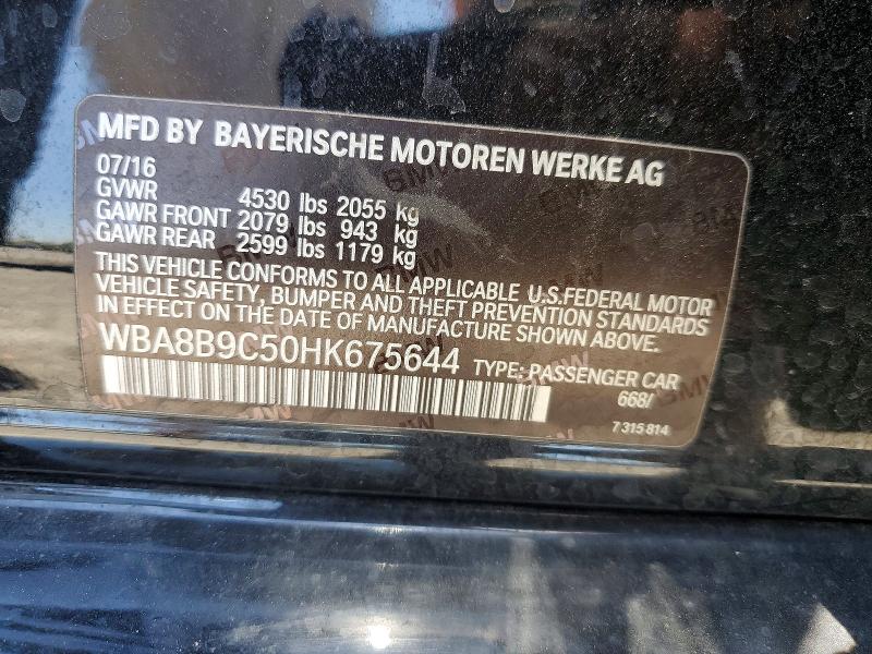 Продаж на аукціоні авто 2017 Bmw 330, vin: WBA8B9C50HK675644, номер лоту: 52366956