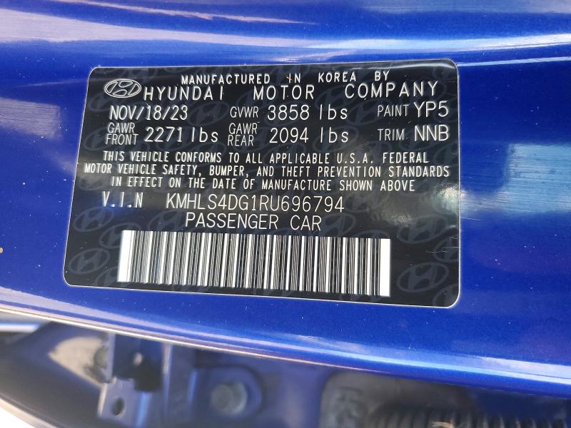Продажа на аукционе авто 2024 Hyundai Elantra, vin: KMHLS4DG1RU696794, номер лота: 54802126