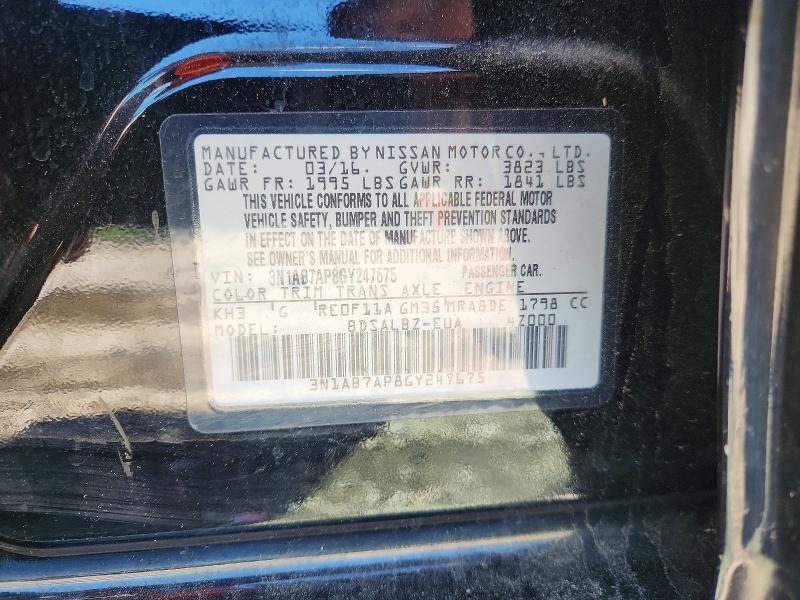 53715326 :رقم المزاد ، 3N1AB7AP8GY247675 vin ، 2016 Nissan Sentra مزاد بيع