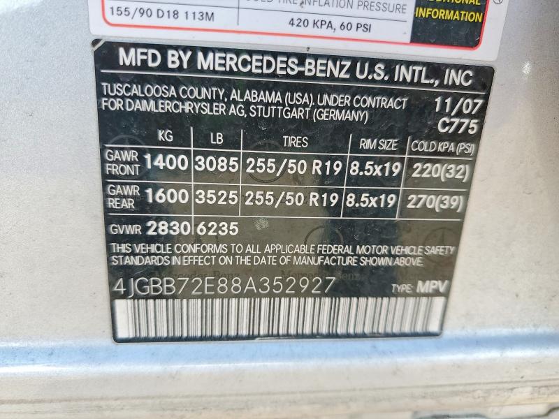 Продажа на аукционе авто 2008 Mercedes-benz Ml, vin: 4JGBB72E88A352927, номер лота: 53426116