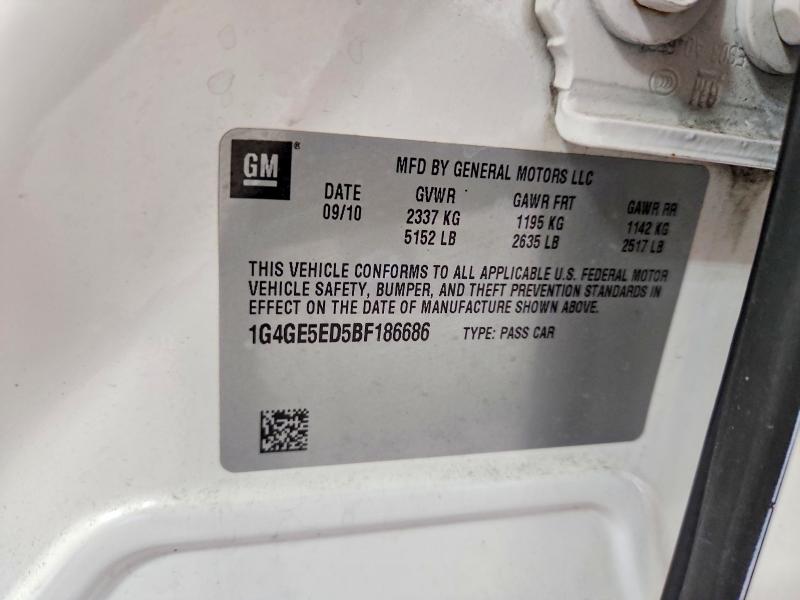 Aukcja sprzedaży 2011 Buick Lacrosse, vin: 1G4GE5ED5BF186686, numer aukcji: 53030526