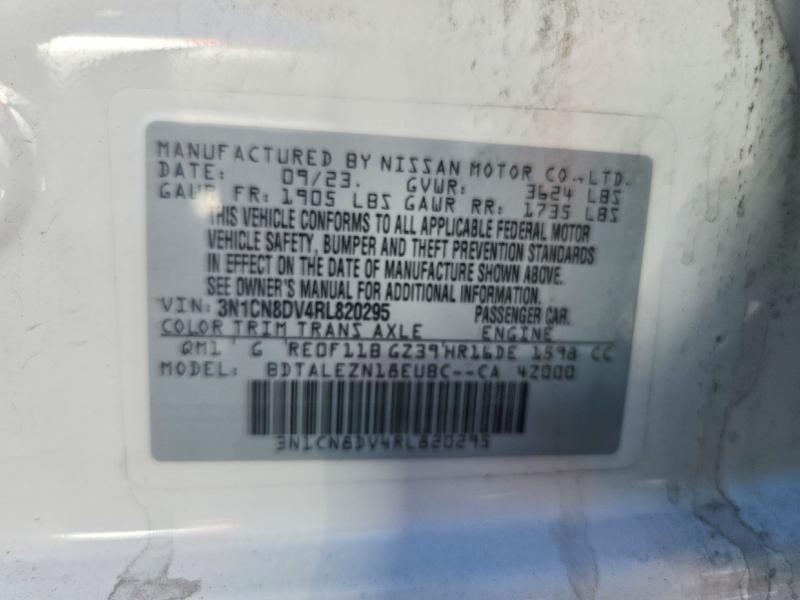 Aukcja sprzedaży 2024 Nissan Versa, vin: 3N1CN8DV4RL820295, numer aukcji: 52263416