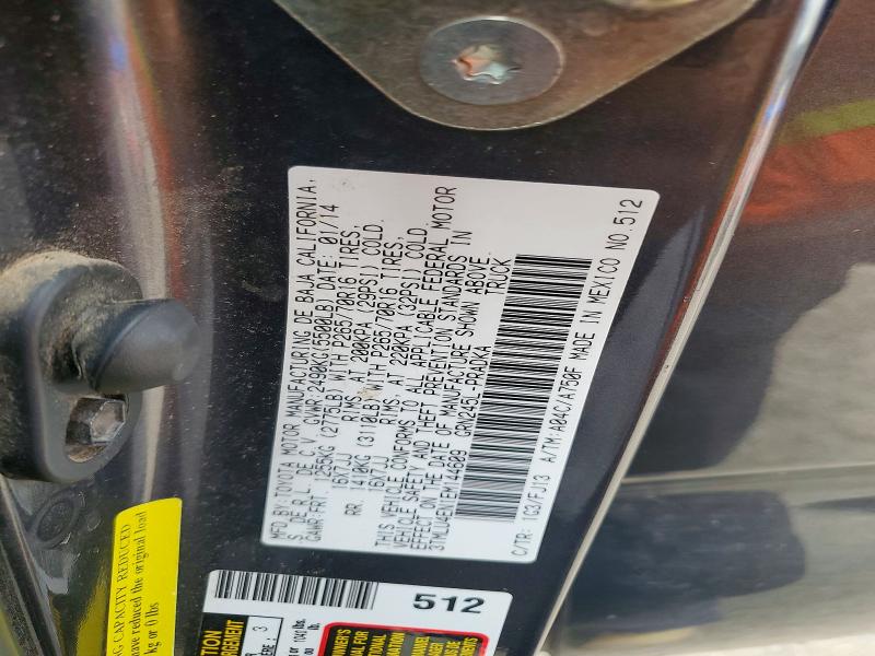 54989646 :رقم المزاد ، 3TMLU4EN1EM144609 vin ، 2014 Toyota Tacoma مزاد بيع