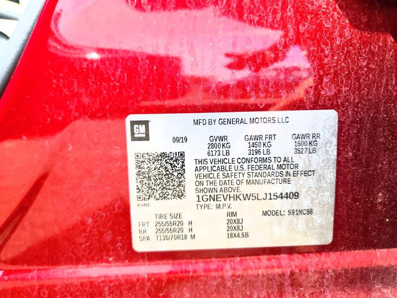 2020 Chevrolet Traverse მანქანა იყიდება აუქციონზე, vin: 1GNEVHKW5LJ154409, აუქციონის ნომერი: 54857006
