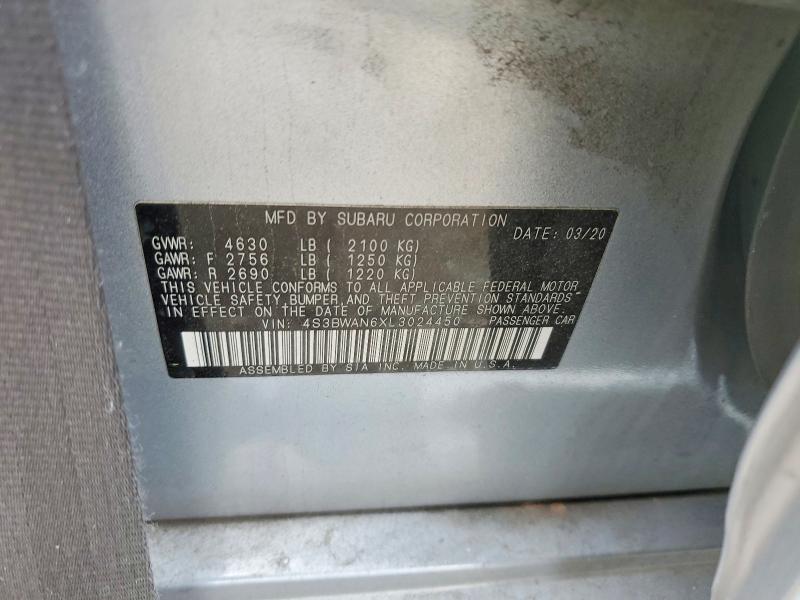 Aukcja sprzedaży 2020 Subaru Legacy, vin: 4S3BWAN6XL3024450, numer aukcji: 52962416