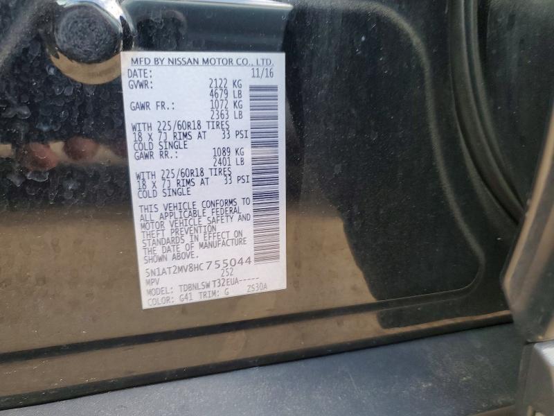 Aukcja sprzedaży 2017 Nissan Rogue, vin: 5N1AT2MV8HC755044, numer aukcji: 51807026