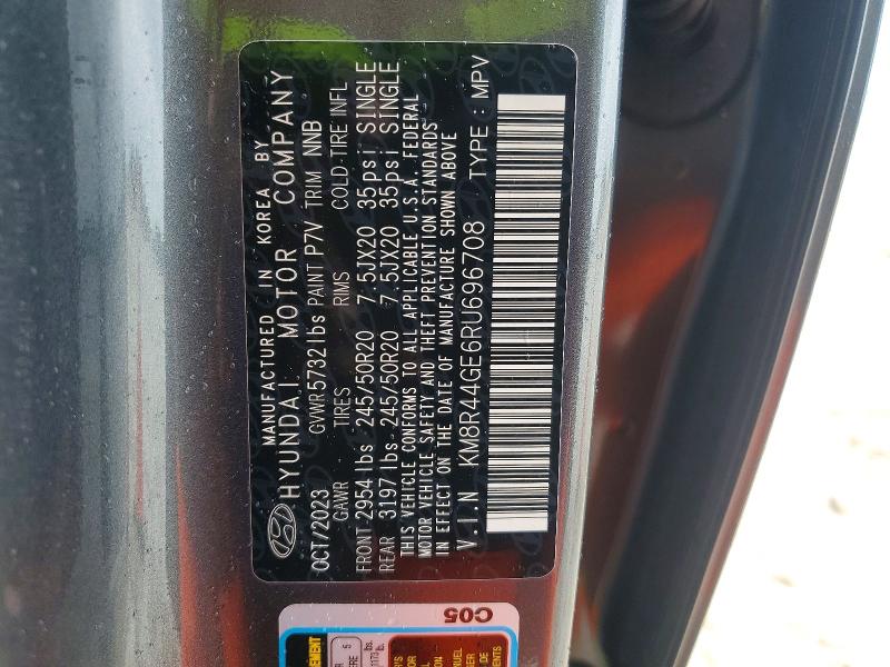 51154856 :رقم المزاد ، KM8R44GE6RU696708 vin ، 2024 Hyundai Palisade مزاد بيع