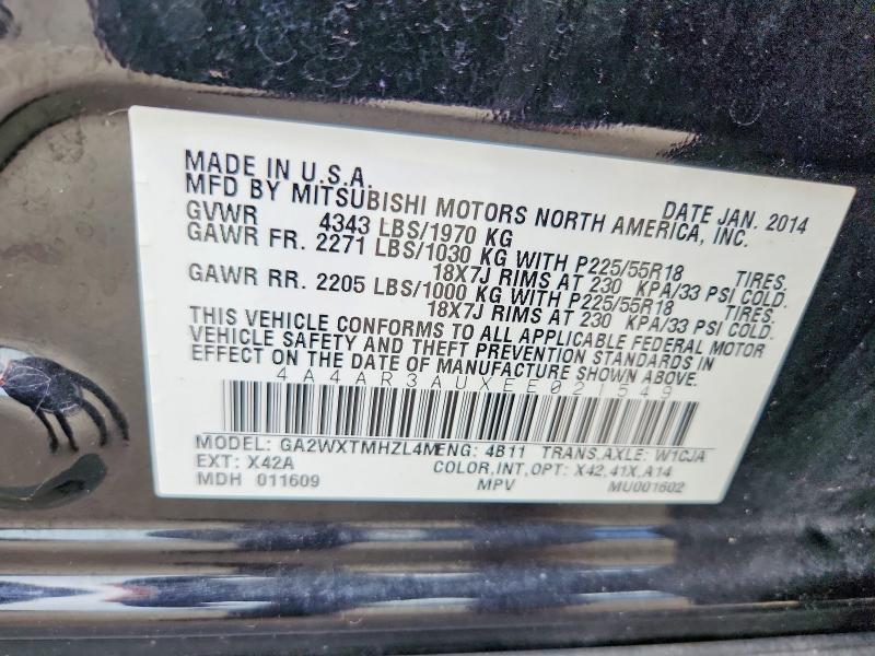 Продаж на аукціоні авто 2014 Mitsubishi Outlander Sport, vin: 4A4AR3AUXEE021549, номер лоту: 53291356