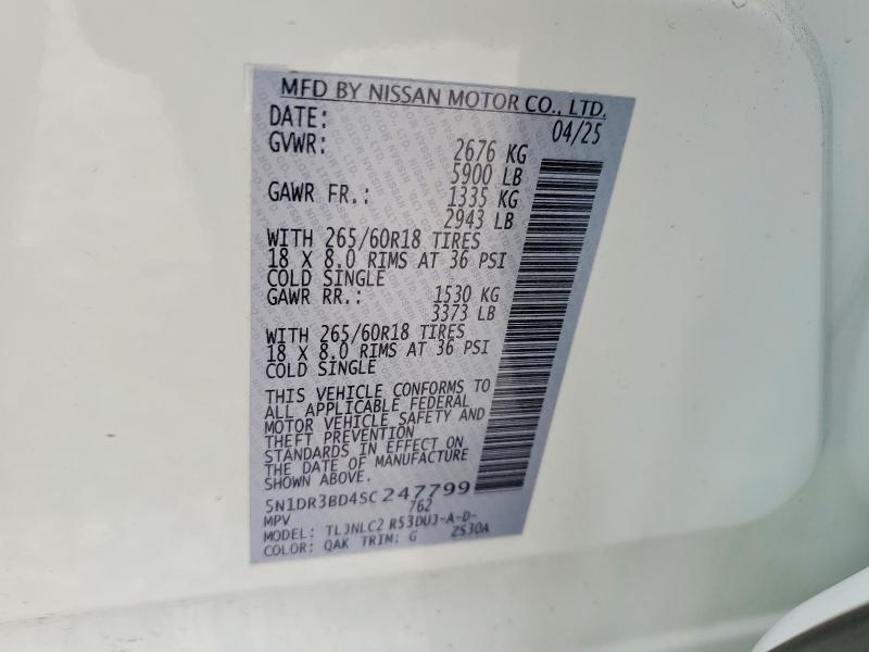 Продажа на аукционе авто 2025 Nissan Pathfinder, vin: 5N1DR3BD4SC247799, номер лота: 54650396
