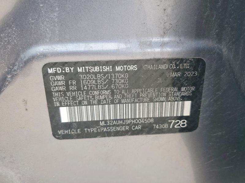 Продаж на аукціоні авто 2023 Mitsubishi Mirage, vin: ML32AUHJ9PH004508, номер лоту: 53139686