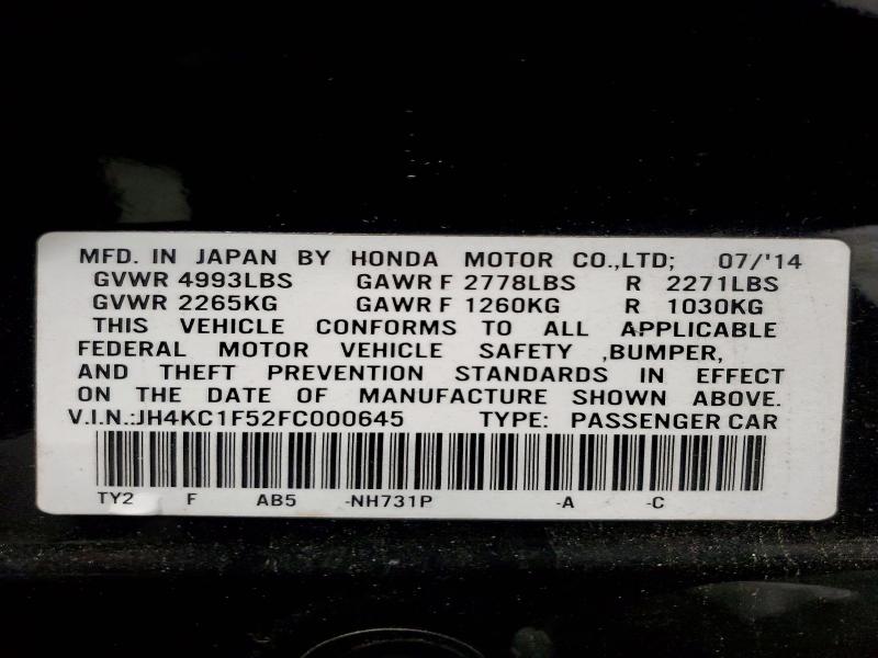 Продажа на аукционе авто 2015 Acura Rlx, vin: JH4KC1F52FC000645, номер лота: 52893316