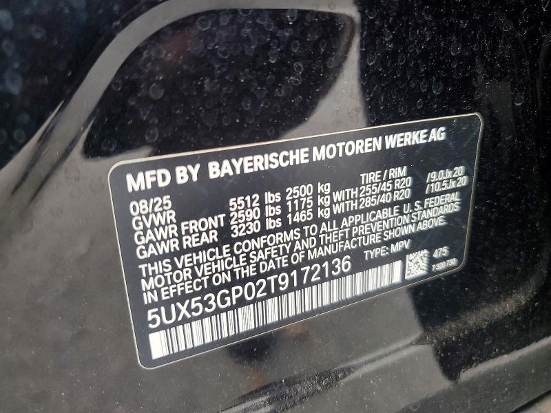 Продаж на аукціоні авто 2026 Bmw X3, vin: 5UX53GP02T9172136, номер лоту: 54337286