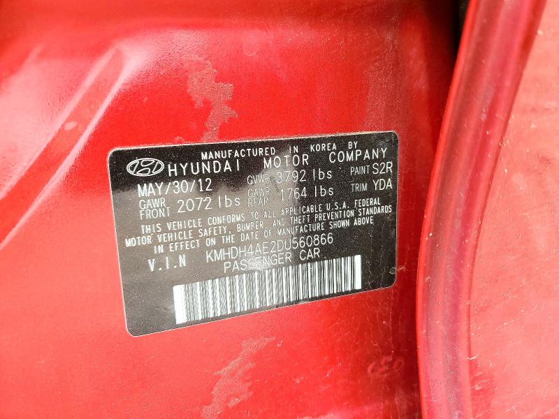 Aukcja sprzedaży 2013 Hyundai Elantra, vin: KMHDH4AE2DU560866, numer aukcji: 54999236