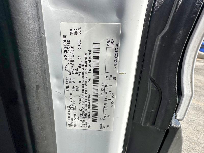 Продаж на аукціоні авто 2022 Ford Transit, vin: 1FBVU4XG3NKA82164, номер лоту: 41972786