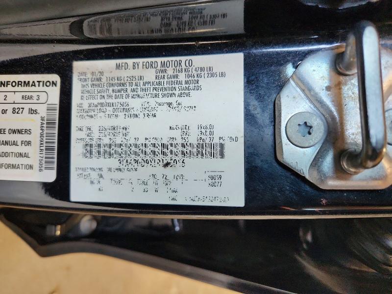 54098286 :رقم المزاد ، 3FA6P0D9XLR175056 vin ، 2020 Ford Fusion مزاد بيع
