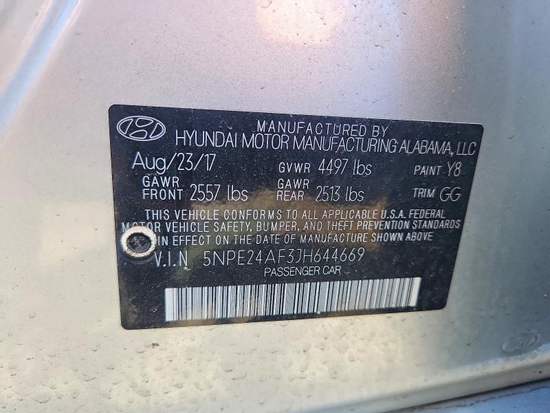 Продаж на аукціоні авто 2018 Hyundai Sonata, vin: 5NPE24AF3JH644669, номер лоту: 47569486