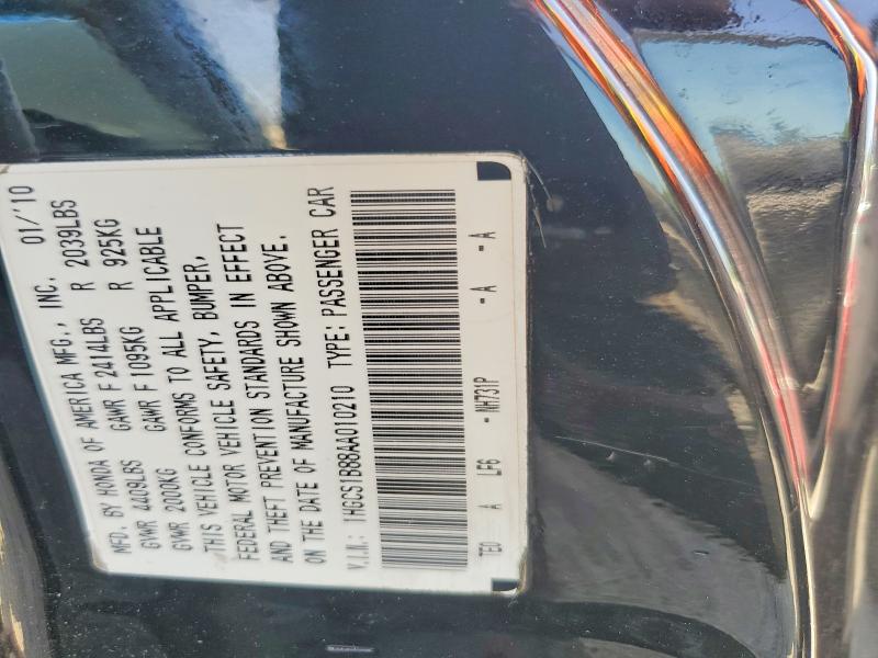Aukcja sprzedaży 2010 Honda Accord, vin: 1HGCS1B88AA010210, numer aukcji: 53879516