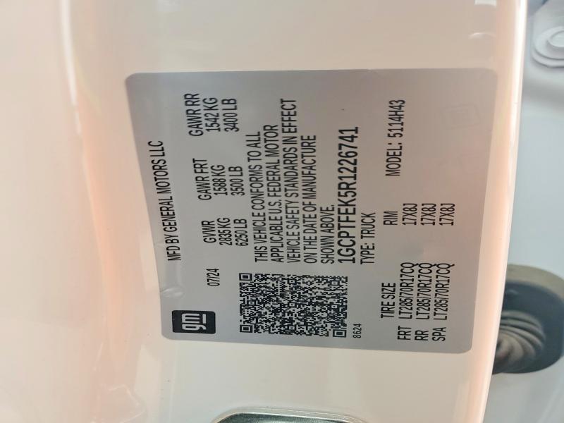 53957896 :رقم المزاد ، 1GCPTFEK5R1226741 vin ، 2024 Chevrolet Colorado مزاد بيع