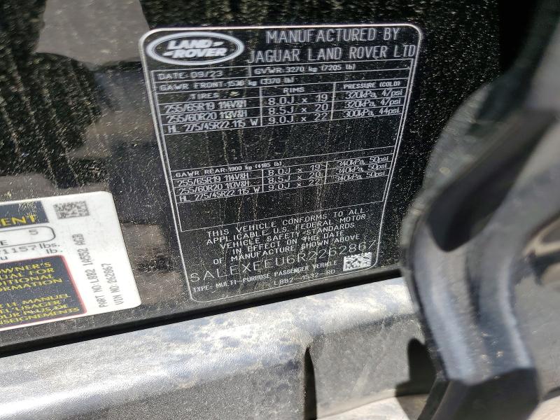 53102316 :رقم المزاد ، SALEXEEU6R2262867 vin ، 2024 Land Rover Defender مزاد بيع