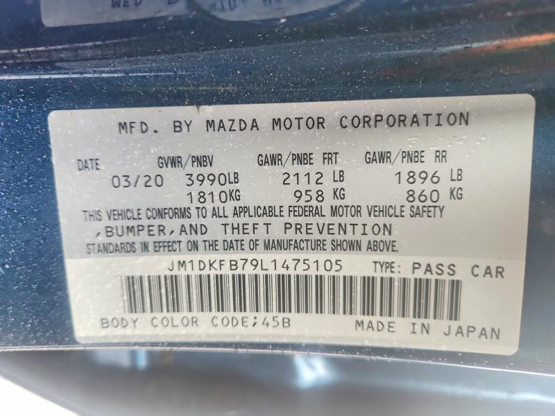 52232416 :رقم المزاد ، JM1DKFB79L1475105 vin ، 2020 Mazda Cx-3 مزاد بيع