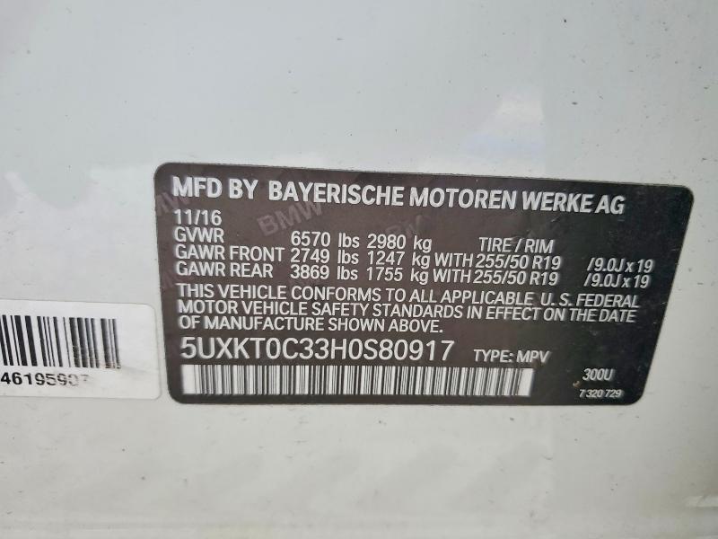 Продажа на аукционе авто 2017 Bmw X5, vin: 5UXKT0C33H0S80917, номер лота: 52738326