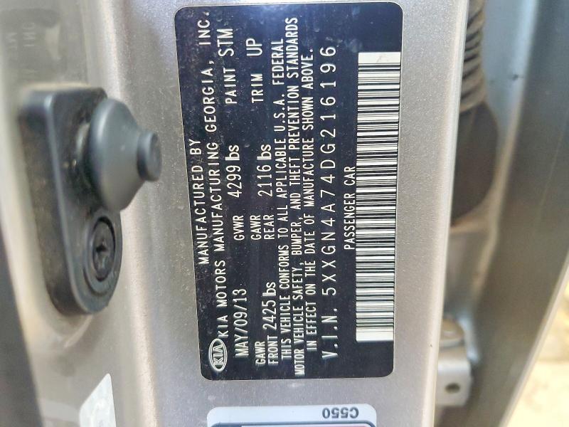 53422626 :رقم المزاد ، 5XXGN4A74DG216196 vin ، 2013 Kia Optima مزاد بيع