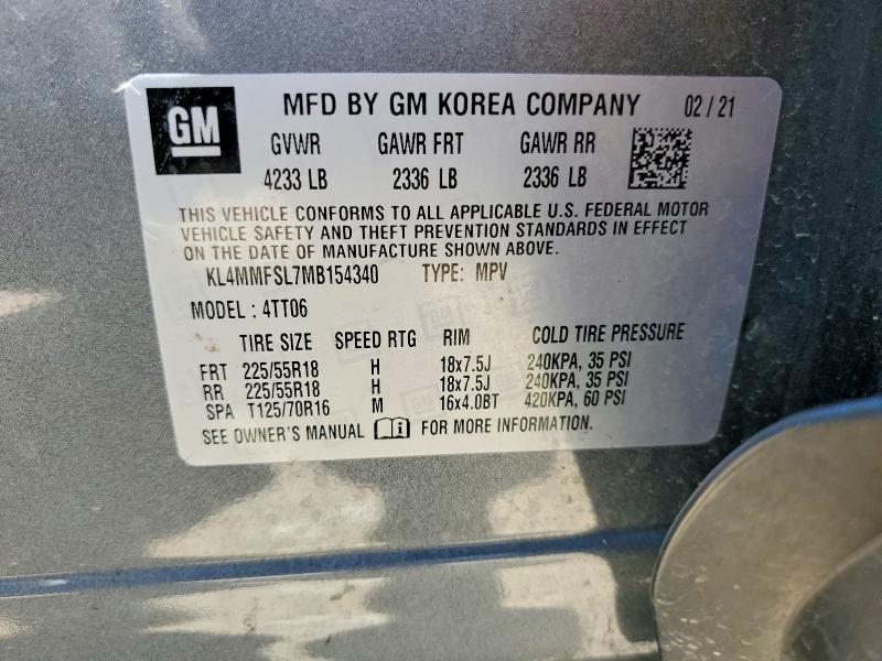 Aukcja sprzedaży 2021 Buick Encore Gx, vin: KL4MMFSL7MB154340, numer aukcji: 55202606