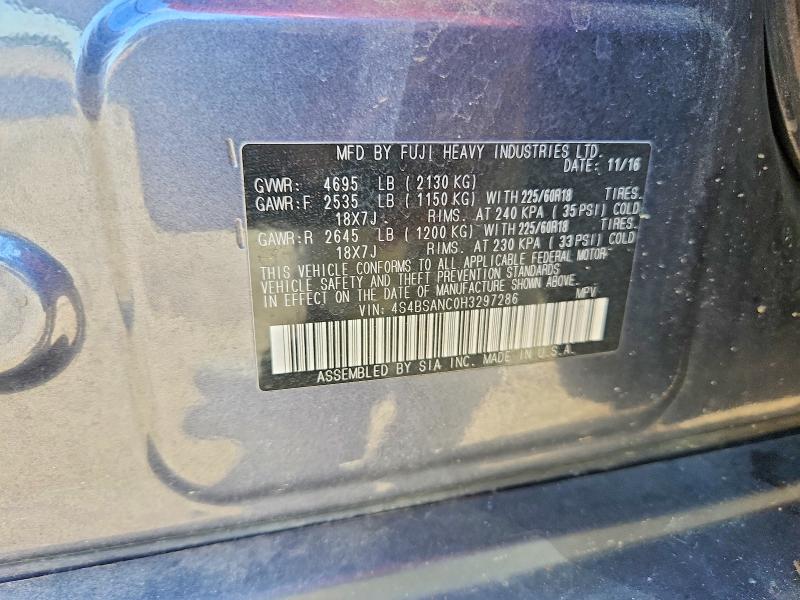 Aukcja sprzedaży 2017 Subaru Outback, vin: 4S4BSANC0H3297286, numer aukcji: 51854326