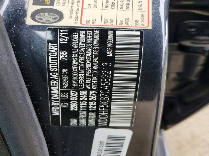 Продаж на аукціоні авто 2012 Mercedes-benz E, vin: WDDHF5KB7CA582213, номер лоту: 52920966