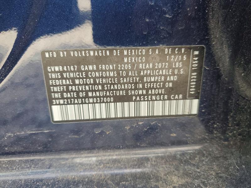 Продаж на аукціоні авто 2016 Volkswagen Golf, vin: 3VW217AU1GM037000, номер лоту: 52122856