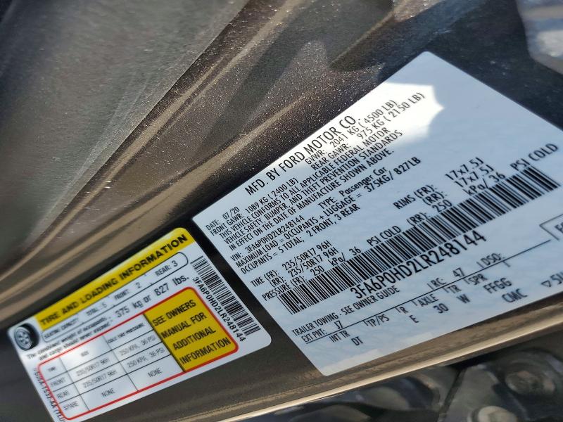 Продаж на аукціоні авто 2020 Ford Fusion, vin: 3FA6P0HD2LR248144, номер лоту: 54111646