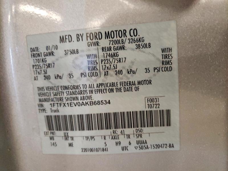 Aukcja sprzedaży 2010 Ford F150, vin: 1FTFX1EV0AKB68534, numer aukcji: 51874536