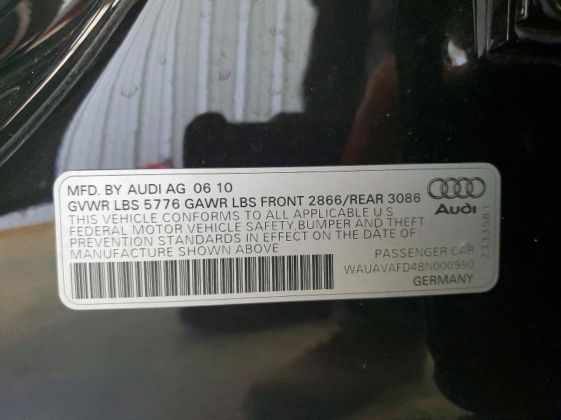 Продажа на аукционе авто 2011 Audi A8, vin: WAUAVAFD4BN000950, номер лота: 53081096