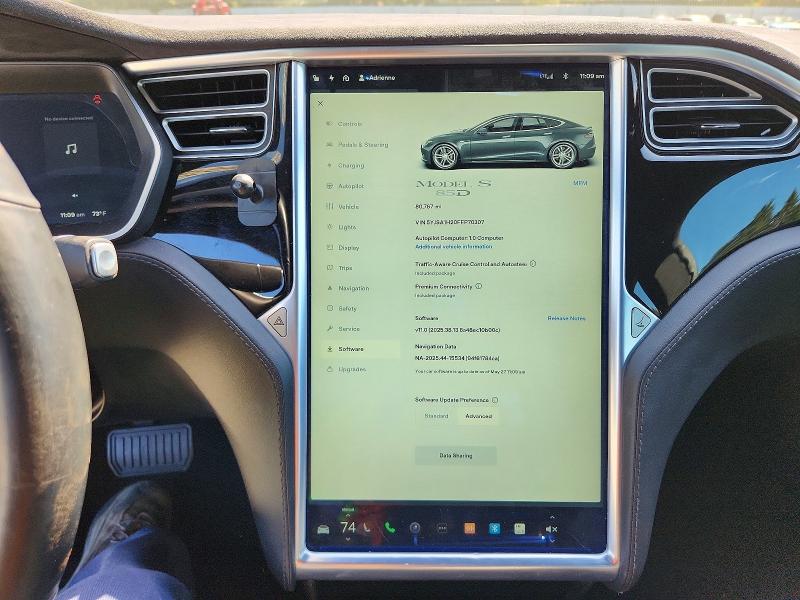 Продаж на аукціоні авто 2015 Tesla Model S, vin: 5YJSA1H20FFP70307, номер лоту: 54661646