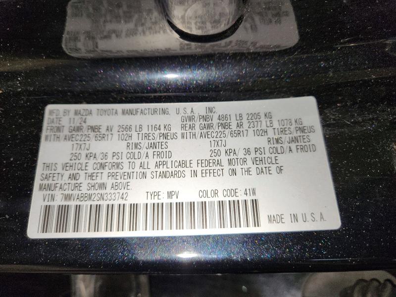 2025 Mazda Cx-50 მანქანა იყიდება აუქციონზე, vin: 7MMVABBM2SN333742, აუქციონის ნომერი: 52442766