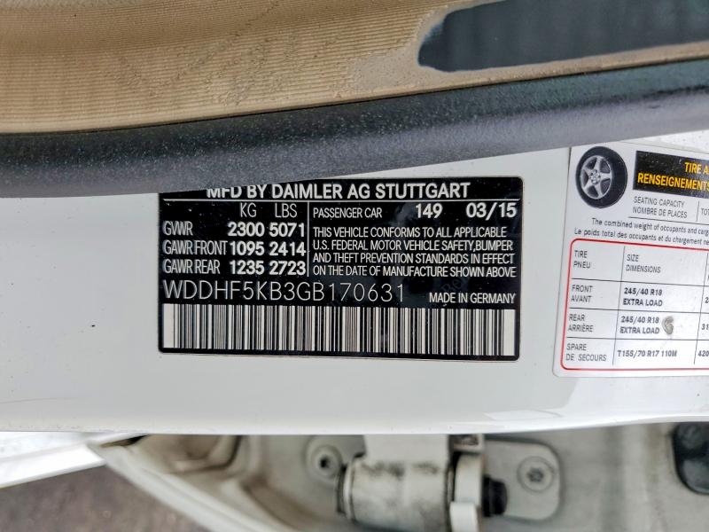 Продажа на аукционе авто 2016 Mercedes-benz E, vin: WDDHF5KB3GB170631, номер лота: 54633736