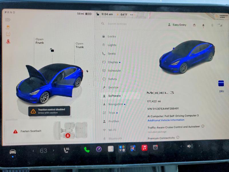 Aukcja sprzedaży 2022 Tesla Model 3, vin: 5YJ3E1EA4NF288491, numer aukcji: 53468376