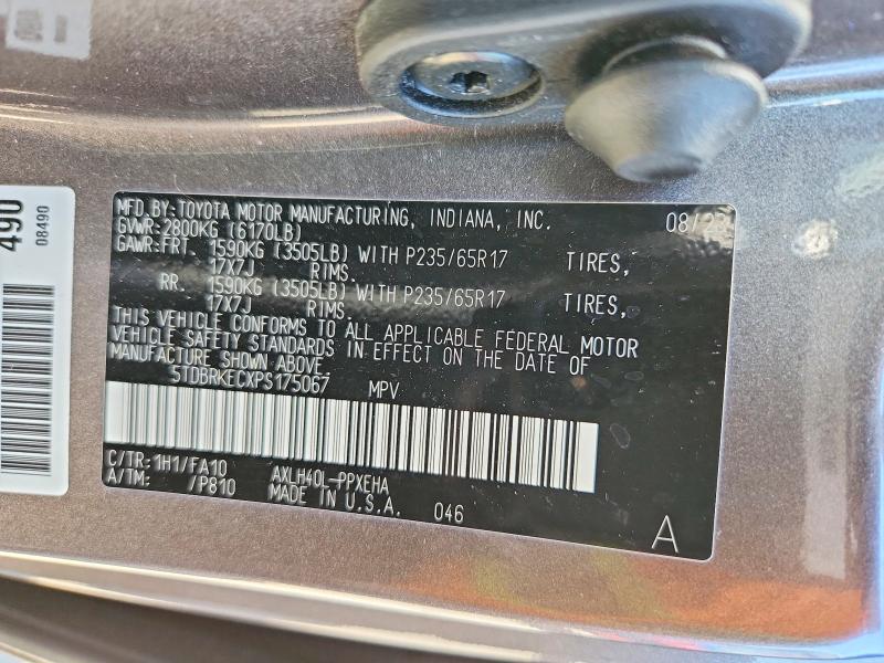 Aukcja sprzedaży 2023 Toyota Sienna, vin: 5TDBRKECXPS175067, numer aukcji: 51876526