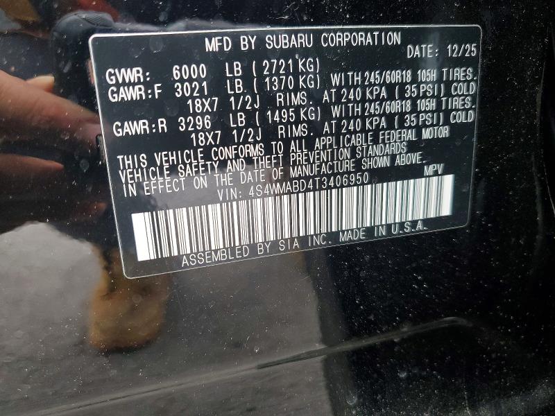 Продажа на аукционе авто 2026 Subaru Ascent, vin: 4S4WMABD4T3406950, номер лота: 52746066