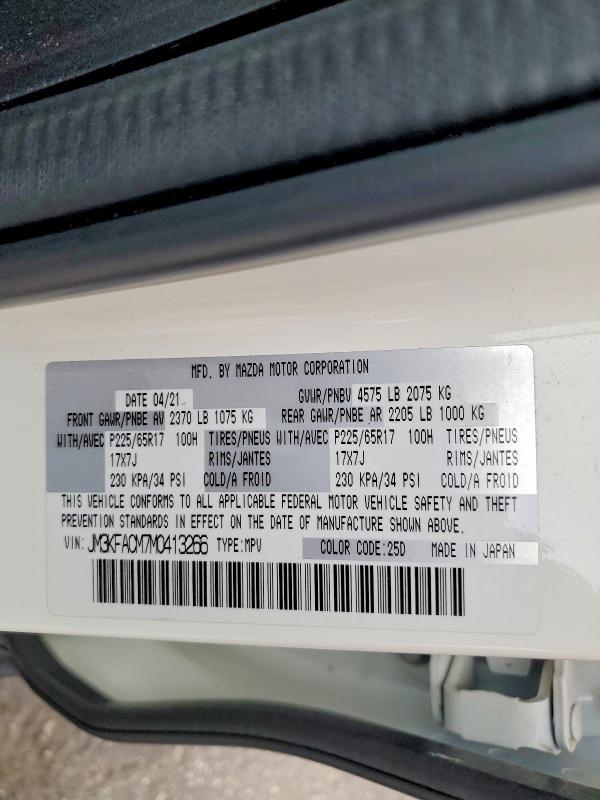 Aukcja sprzedaży 2021 Mazda Cx-5, vin: JM3KFACM7M0413266, numer aukcji: 52332806