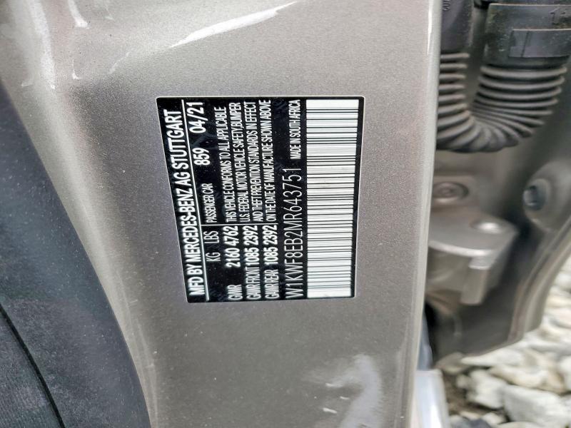 Продажа на аукционе авто 2021 Mercedes-benz C, vin: W1KWF8EB2MR643751, номер лота: 53077196