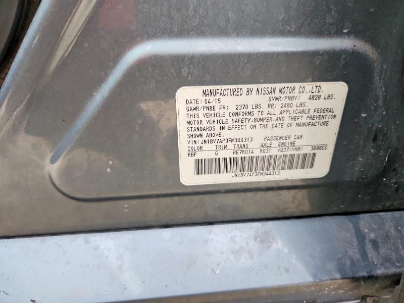 54432876 :رقم المزاد ، JN1BV7AP3FM344313 vin ، 2015 Infiniti Q50 مزاد بيع